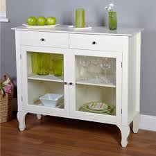 Antique White Sideboard Buffet Console Table With Glass Doors Mdf Moveis Shabby