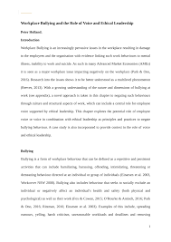 Pdf Workplace Bullying And The Role Of Voice And Ethical Leadership