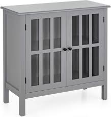 Stop by our richmond ri showroom today! Buy Tangkula Sideboard Buffet Storage Cabinet Kitchen Storage Cabinet With 2 Glass Doors Liquor Cabinet For Home Kitchen Dining Room Cupboard Console Table Curio Cabinet Grey Online In Uae B08vg2g2x5