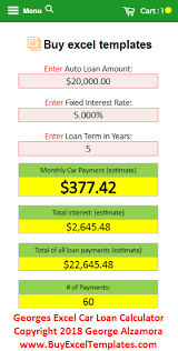 Online Auto Loan Monthly Payment Calculator Spreadsheet Car Loans Car Payment Calculator Car Payment