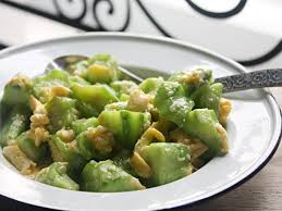 My Thai Stir Fried Luffa Gourds With Eggs Stir Fry Okra Recipes Chinese Okra Recipe