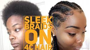 Diy Sleek Feed In Braids On Short 4c Hair Video Feed In Braid Short Natural Hair Styles 4c Hairstyles