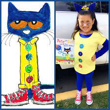 Pete The Cat And His Four Groovy Buttons Kids Book Character Costumes Childrens Book Character Costumes Pete The Cat Costume