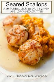 Seared Scallops With Butternut Squash Puree Recipe Butternut Squash Puree Scallops Seared Butternut Squash