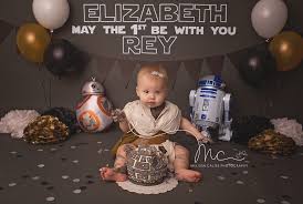Melissa Calise Photography Cake Smash Star Wars The Force Awakens The Last Jedi First 1st Birthday Rey Girls Star Wars Party Birthday Star Star Wars Baby