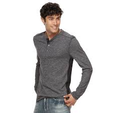 Men S Rock Republic Pieced Henley Top Henley Top Tops Henley