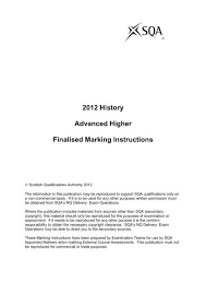 Examples of opinion marking signals. 2012 History Advanced Higher Finalised Marking Instructions Sqa
