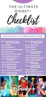 We've got the full list here, including disney and pixar, marvel universe, star wars, and more! The Ultimate Disney Movies Checklist For Disney Classic Disney Movies Disney Princess Movies List Disney Princess Movies