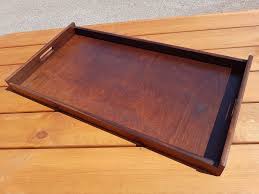 Large Wooden Serving Tray 60cmx40cmx6cm In Brown Color Ebay Wooden Serving Trays Wooden Tray Serving Tray