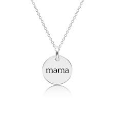 Sterling Silver Circle Mama Necklace Tiny Tags