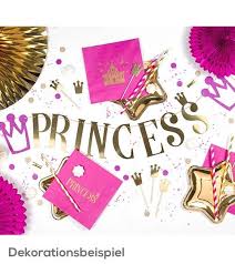 Schriftzuggirlande Princess Metallic Gold Pink 90 Cm Party Girlande Partydeko Erster Geburtstag Madchen