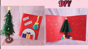 Scrapbook paper woven ribbon plastic buttons; Diy Christmas Greeting Card How To Make Greeting Cards Easy And Beautiful Vishwa S Creation Youtube