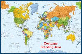 How to create your own custom world map? World Map Atlantic Centered With Sea Ports Shipping Routes World Trade Press