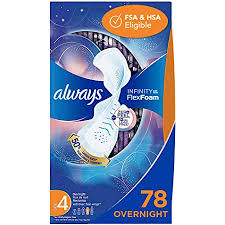 These flexfoam sanitary pads are unbelievably flexible and thin so your pad moves with you, not against you. Amazon Com Always Infinity Feminine Pads For Women Size 4 Overnight Absorbency With Wings Unscented 26 Count Pack Of 3 Health Household