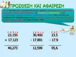 Κεφάλαιο 20ο Αφαίρεση Δεκαδικών Αριθμών Προσοχή : Προσέχω το ακέραιο μ