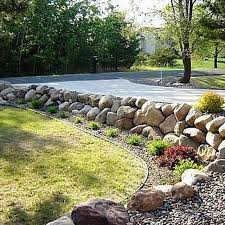 Boulder Rock Retaining Wall Landscaping Retaining Walls Rock Retaining Wall Sloped Backyard