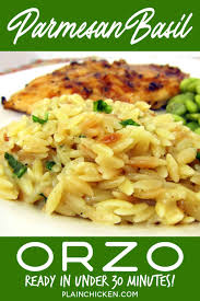 Parmesan Basil Orzo Plain Chicken