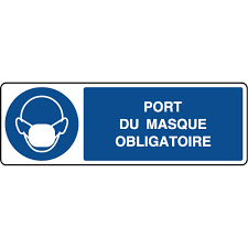 Téléchargez l'image et choisissez le format que vous souhaitez. Panneau Horizontal Port Du Masque Obligatoire Virages