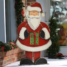 Rustic Wooden Santa Statue 48 In Kirklands Christmas Yard Art Santa Statues Wooden Santa