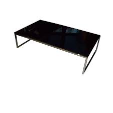This table has a touch or the resurrection and the elitist class. Modern Low Chrome Coffee Table W Black Glass Top 1stdibs Com Glass Top Coffee Table Black Glass Coffee Table