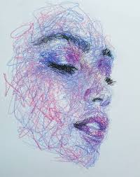 This Self Taught Artist Draws Female Portraits Entirely By Scribbling 87 Pics Portrait Art Art Scribble Art