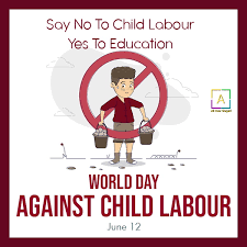 Stop violence against children card, poster, logo, lettering, wo. World Day Against Child Labour Quotes Theme Images Slogans