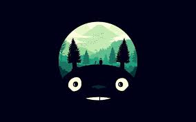 A good computer wallpaper shouldn't affect how you read icon names. Hd Wallpaper Totoro Art Illust Simple Cute Dark Copy Space Studio Shot Wallpaper Flare