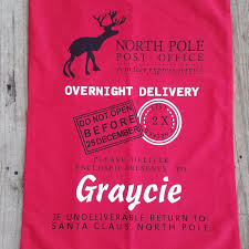 Santa Clause Is Coming Are You Ready Check Out This Personalized Santa Personalised Santa Sacks Christmas Table Decorations Personalized Santa
