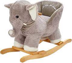 Buy Rock My Baby Baby Rocking Horse Elephant With Chair Plush Stuffed Rocking Animals Wooden Rocking Toy Horse Baby Rocker Animal Ride On For Girls And Boys 1 Year And Up Gray Elephant