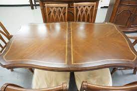 We offer dining room furniture from the following brand name amish wood craftsmen: Lot 9 Piece Chris Madden Dining Room Set Table With 6 Chairs And 2 Leaves China Cabinet With A Lighted Interior Mirrored Back And Glass Shelves And A Server With An