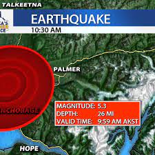 The largest earthquake was magnitude 5.4 that occurred on may 17 at 12:25:06 akst (may 17, 20:25:06 utc), 38 miles se of amchitka. 5 3 Magnitude Earthquake Hits Northwest Of Downtown Anchorage No Significant Damage Reported