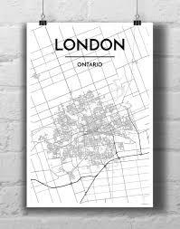 London is situated at 42.98° north latitude, 81.23° west longitude and 251 meters elevation above the sea level. London Ontario City Map Ontario City Personalized Map Art City Map Art