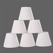 The outside of the lampshade has a fabric covering. Chandelier Shades Small Lamp Shade Hardback Clip On Shades With White Linen Dia 3 5 Top X 6 Bottom X 5 H Set Of 6 White 3 5x6x5 Amazon Com