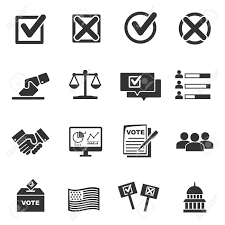 Download this vector vote icon with voter hand ballot box click button voting hands democracy election poll silhouette symbol vector illustration now. Vote Icons Vector Icon Set Royalty Free Cliparts Vectors And Stock Illustration Image 55816957
