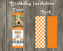 Tennessee Vols Football Ticket Digital Birthday Invitation