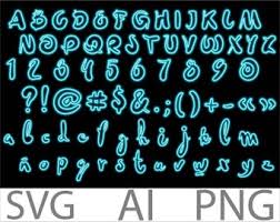 Different computer fonts have names, and you can identify them by their features. Blue Neon Lamp Font Etsy