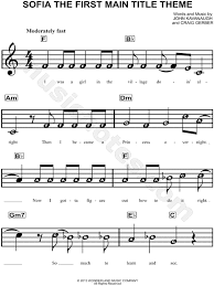 Sofia The First Main Title Theme From Sofia The First Sheet Music For Beginners In C Major Download Print Clarinet Music Violin Music Easy Piano Songs