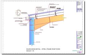 Steel Hangar Portal Frame Roof Eaves Beam Detail Typical Hangar Portal Frame Edge Eaves Beam Rain Water Gutte Roof Edge Steel Beams Steel Structure Buildings
