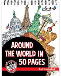 Look out below for a list of stunning adult coloring pages to download. Colorit Around The World In 50 Pages Adult Coloring Book Features 50 Original Hand Drawn Designs Printed On Artist Quality Paper With Hardback Covers Top Spiral Binding Perforated Pages And Bonus