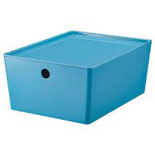 Check spelling or type a new query. Ikea Kuggis Storage Box With Lid Blue Plastic Perfect For Storing Paper Stationery Or Media Acce Boite De Rangement Animaux En Plastique Rangement Utile