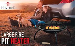See more + the woodleaf gas fire table by bond manufacturing creates a warm centerpiece for you and your friends to enjoy. Hh Home Hut Large Fire Pit Steel Folding Outdoor Garden Patio Heater Grill Camping Bowl Bbq With Poker Grate Grill With Free Carry Bag Amazon Co Uk Garden Outdoors