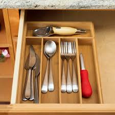 Bamboo cutlery holder holds utensils to keep them clean and organized. Kitchen Dining Bar Ct01009 Home Basics New Bamboo Cutlery Tray Drawer Organizer 10 X 14 Flatware Knives Cutlery