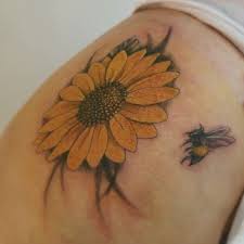 Truelove Tattoo Bee Tattoo Sunflower Tattoo Shoulder Hip Tattoo