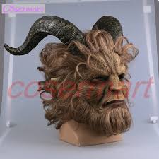 2017 Hot Movie Beauty and the Beast Adam Prince Mask Cosplay Horror Mask  Latex Lion Helmet Halloween Party