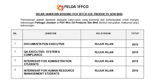 Main marketsnorth america south america eastern europe southeast asia af. Fgv Iffco Oil Products Sdn Bhd Kerja Kosong Kerajaan