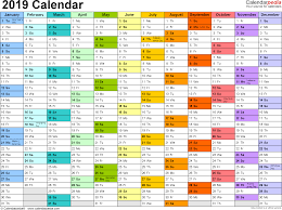 2019 Calendar Download 18 Free Printable Excel Templates