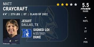 Matt Craycraft 2022 Offensive Tackle Duke