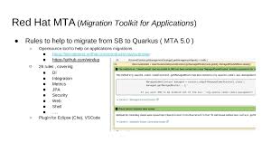 If you use that capability on quarkus, the spring developer for developers with spring boot applications, the process of migration gets even easier when using the new migration tool. Migration To Quarkus From Spring Boot Petclinic Rest Speaker Deck