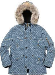Louis vuitton x supreme denim chore coat$9,450 $9,250 $9250. Supreme Louis Vuitton X2f Supreme Jacquard Denim N 3b Parka Denim Parka Denim Coat Women Denim Parka Jacket