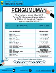Adisti indah prawianto report sop pengambilan nomor antrian. Perubahan Format Sms Antrian Pendaftaran Rsud Dr M Ashari Pemalang